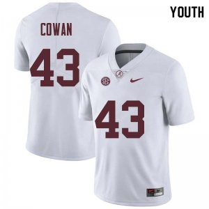 NCAA Youth Alabama Crimson Tide #43 VanDarius Cowan Stitched College Nike Authentic White Football Jersey KS17T04MN